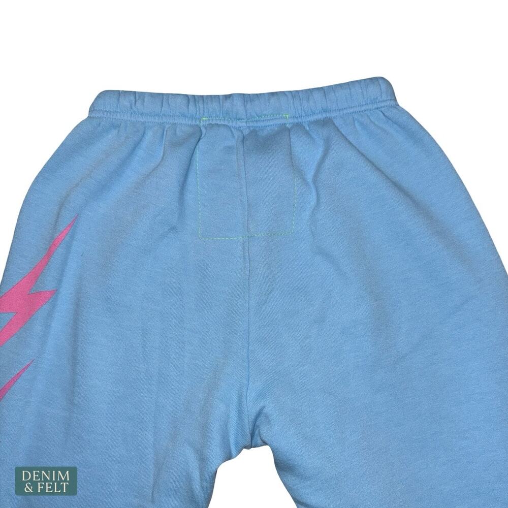 Aviator Nation Bolt Fade 4 Sweatpants Sky Blue Lightning‎ Lounge Cozy USA Made - Picture 8 of 13